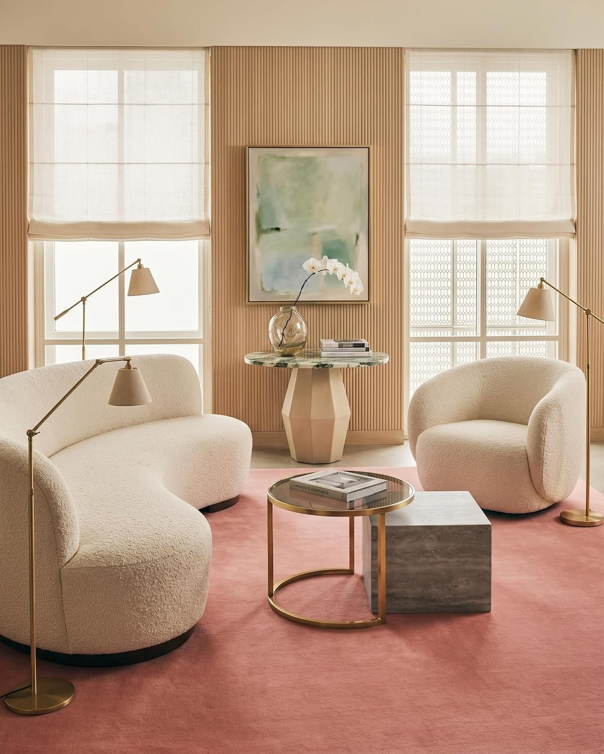 Solid Hand Tufted Wool Area Rug, Soft Plush Carpet