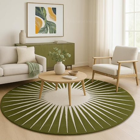 Modern Round Area Rug – Hand-Tufted with 100% New Zealand Wool