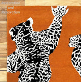 Climbing Jaguar Modern Handmade Wool Area Rug