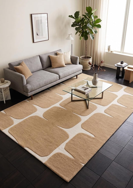 Modern Wool Rug – Hand-Tufted, Soft & Thick | Abstract Geometric Design