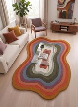Modern Irregular Shaped Handmade  Premium Wool Area Rug