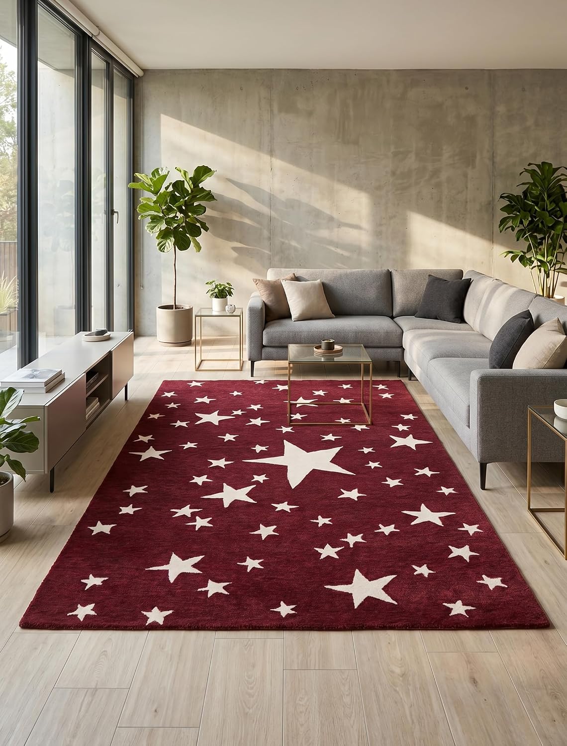 Hand-Tufted Star Wool Rug for Kids | Soft, Thick & Durable Starry Night Design