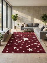 Hand-Tufted Star Wool Rug for Kids | Soft, Thick & Durable Starry Night Design