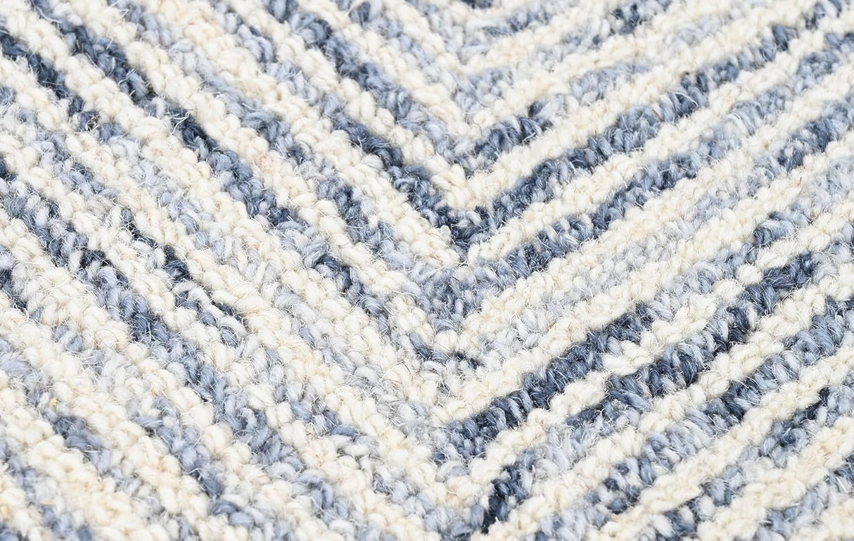 Modern Herringbone Chevron Collection Handmade Wool Rug
