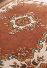 Handmade Traditional Wool Rug | Floral Medallion Border Design