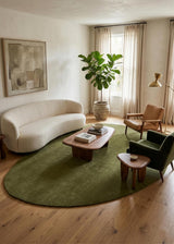 Modern Oval Shape Wool Rug - Irregular Shaped