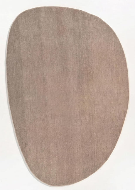 Modern Oval Shape Wool Rug - Irregular Shaped