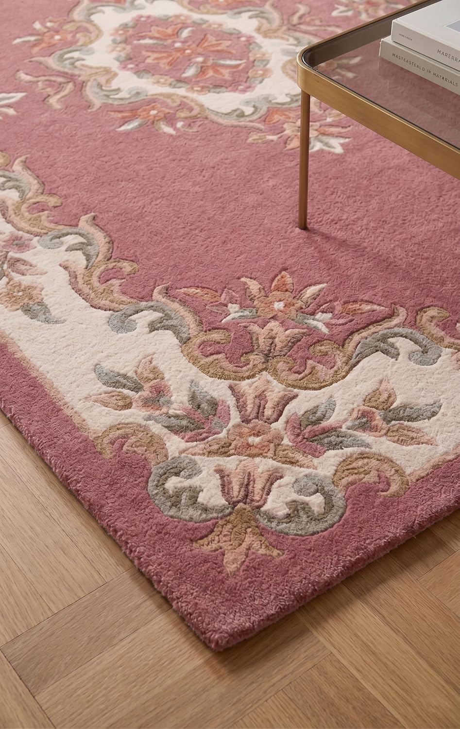 Handmade Traditional Wool Rug | Floral Medallion Border Design