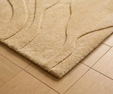 Modern Abstract Hand-Tufted Wool Area Rug Carved High-Low Pattern
