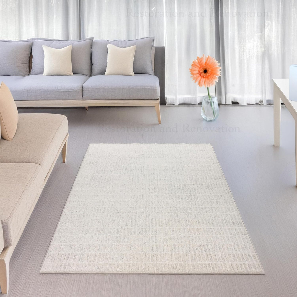 Hand-Tufted 100% Wool Rug – Unique Modern Geometric Grid Pattern