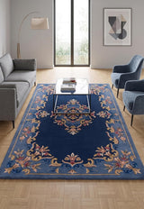 Handmade Traditional Wool Rug | Floral Medallion Border Design