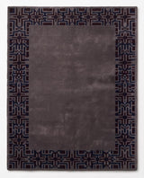 Hand-Tufted Wool Area Rug, Geometric Border,