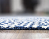 Modern Herringbone Chevron Collection Area Rug - Handmade Wool Carpet
