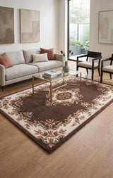 Handmade Traditional Wool Rug | Floral Medallion Border Design