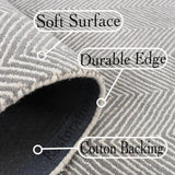 Modern Herringbone Chevron Collection Handmade Wool Rug