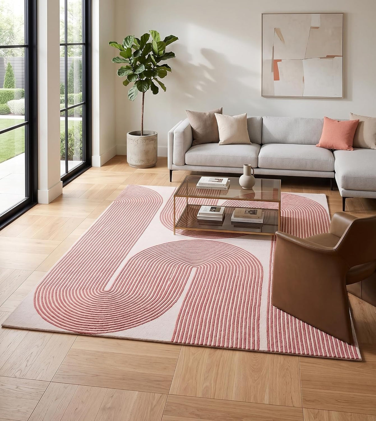 Gold, Ink & Olive Modern Hand-Tufted Wool Area Rug
