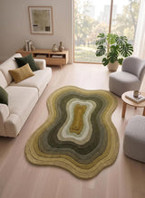 Modern Irregular Shaped Handmade  Premium Wool Area Rug