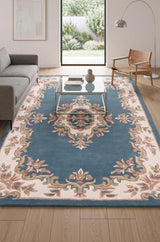 Handmade Traditional Wool Rug | Floral Medallion Border Design