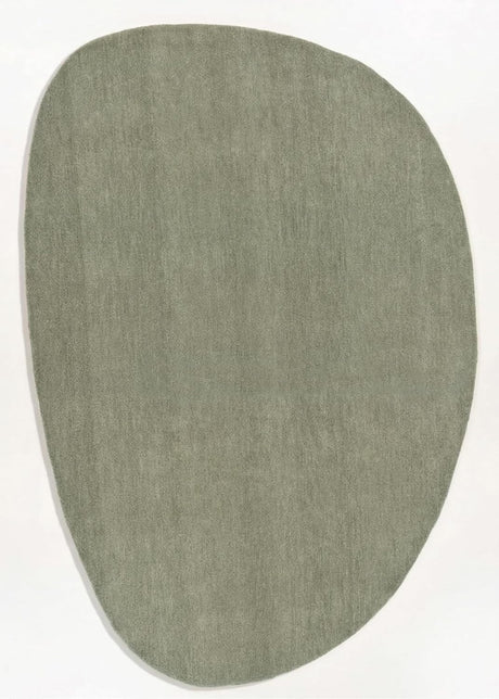 Modern Oval Shape Wool Rug - Irregular Shaped