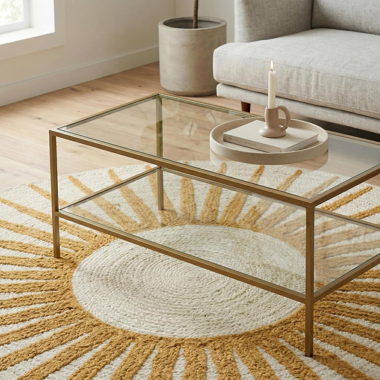 Round Jute Rug – Handwoven Natural Fiber Accent Rug