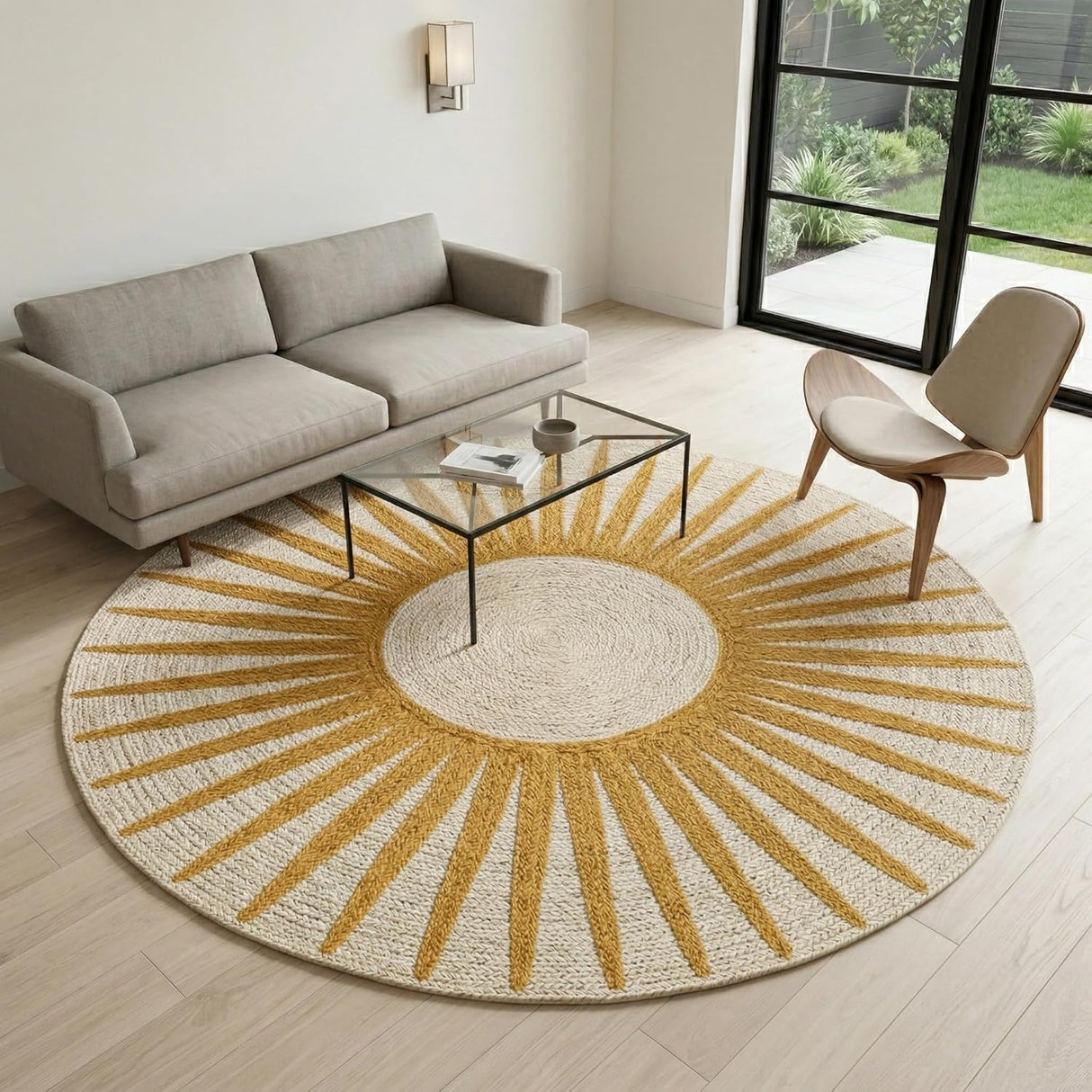 Round Jute Rug – Handwoven Natural Fiber Accent Rug