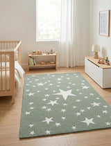 Hand-Tufted Star Wool Rug for Kids | Soft, Thick & Durable Starry Night Design