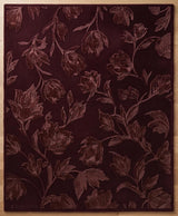 Hand Tufted Floral Wool Area Rug, Raised Botanical Carved Design