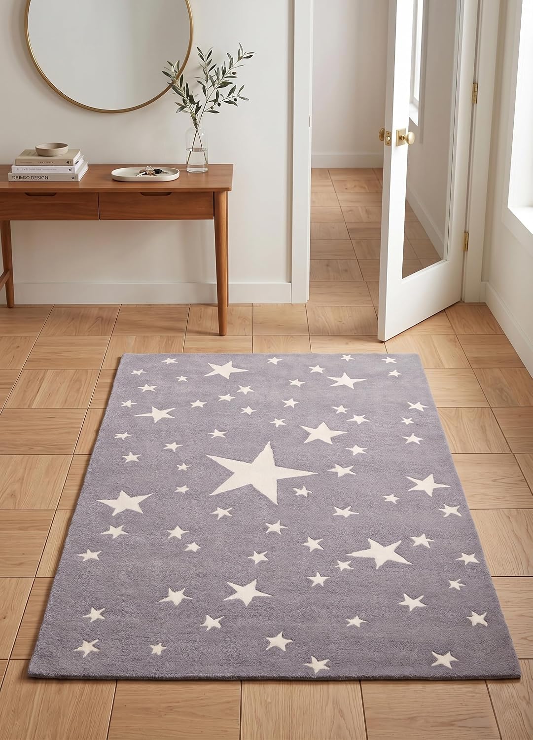 Hand-Tufted Star Wool Rug for Kids | Soft, Thick & Durable Starry Night Design