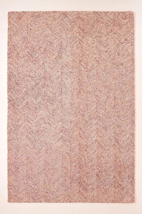 Modern Herringbone Chevron Collection Handmade Wool Rug