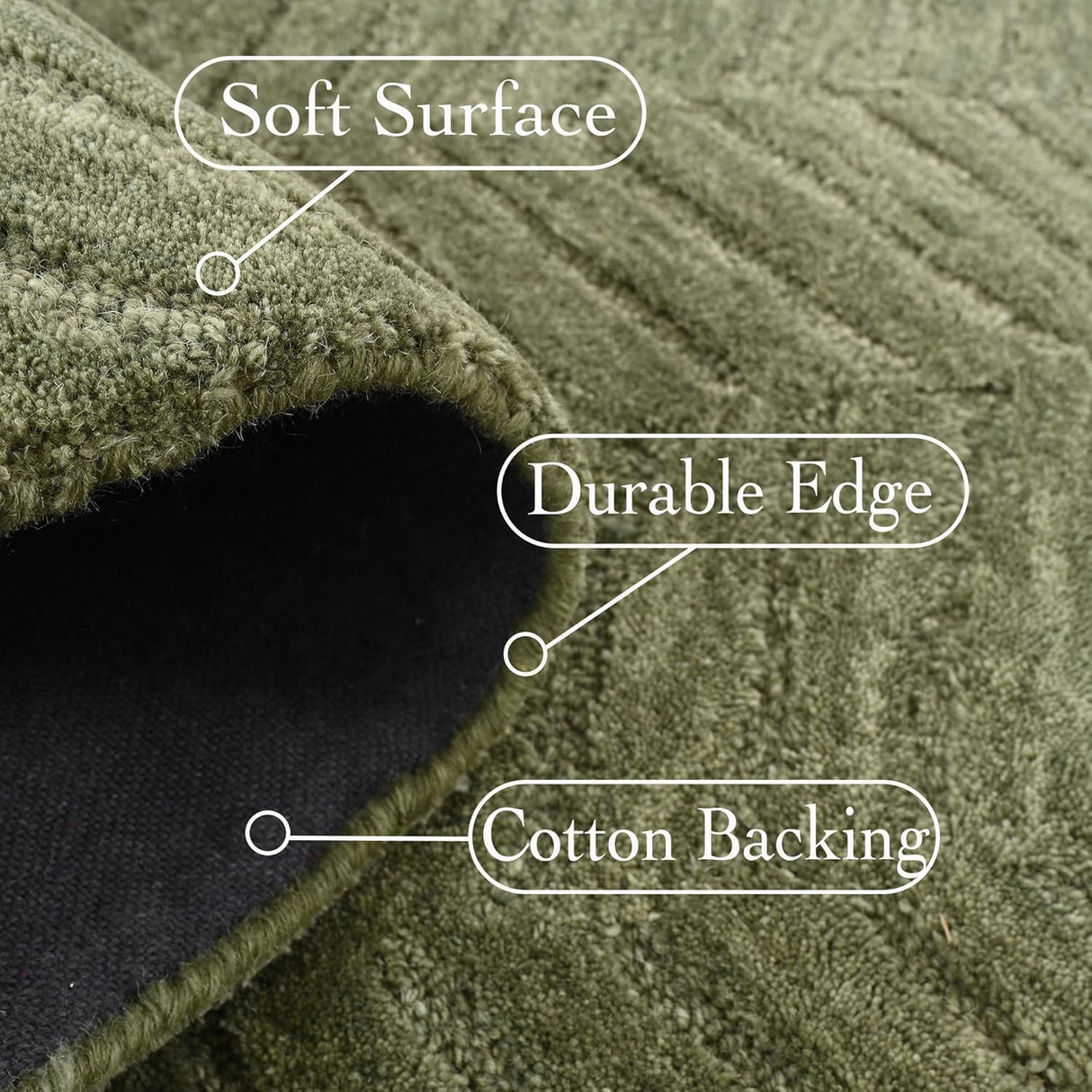 Modern Herringbone Chevron Collection Area Rug - Handmade Wool Carpet