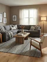 Antelope Cheetah Blue – Contemporary Handmade 100% Wool Area Rug