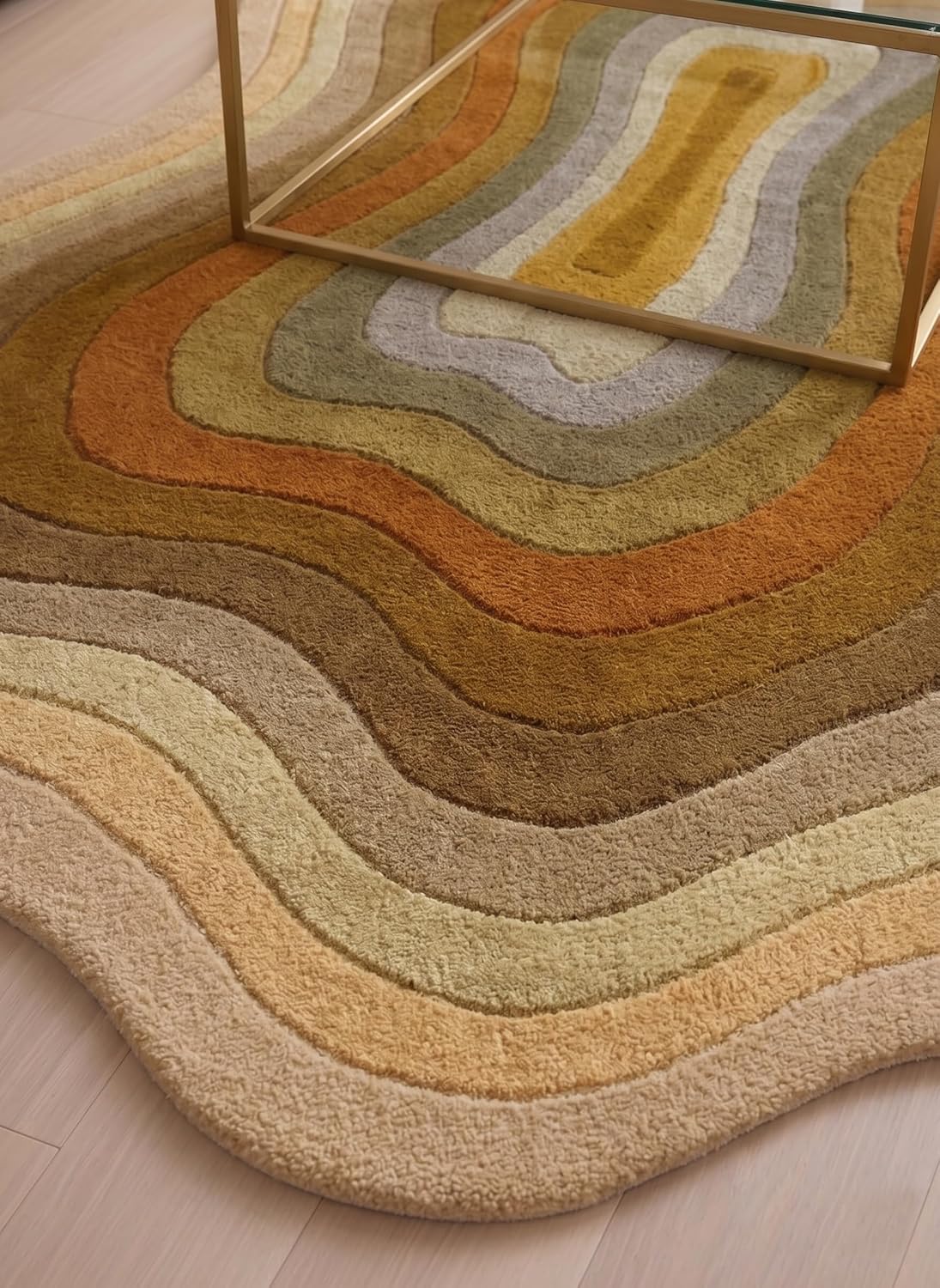 Modern Irregular Shaped Handmade  Premium Wool Area Rug