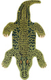 Handmade 100% Wool Area Rug with Realistic Crocodile-Inspired Animal Print Design