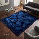 Hand-Tufted Wool Area Rug, 3D Cube Design