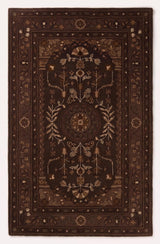 Traditional Hand-Tufted Wool Area Rug, Floral Medallion Design