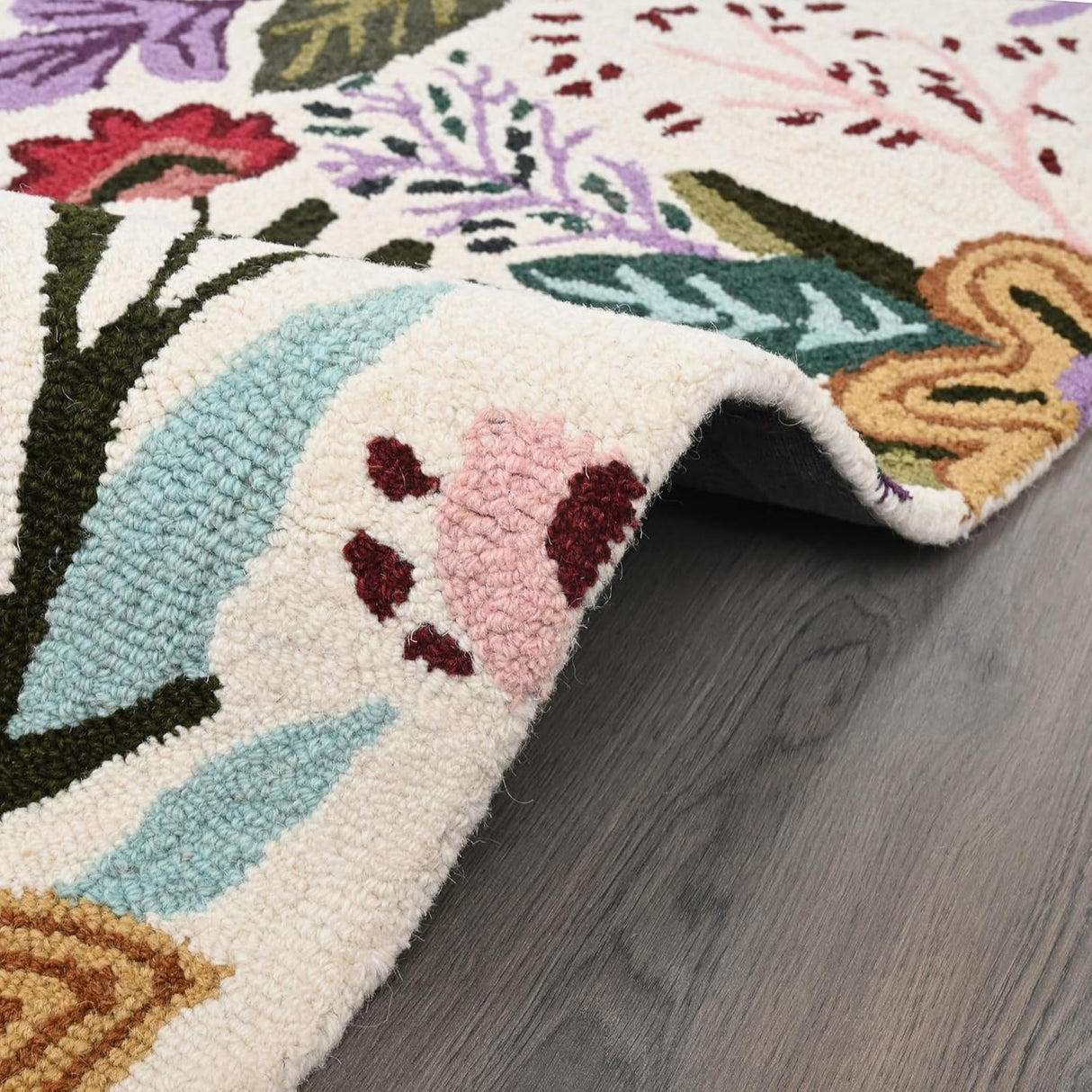 Hand-Tufted Floral Area Rug - Colorful Garden Design