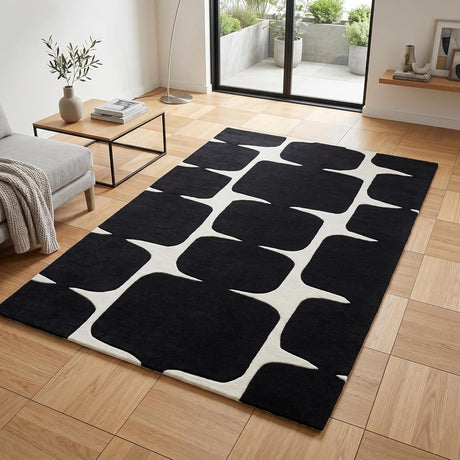 Modern Wool Rug – Hand-Tufted, Soft & Thick | Abstract Geometric Design