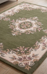 Handmade Traditional Wool Rug | Floral Medallion Border Design