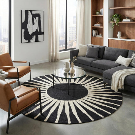 Round Jute Rug – Handwoven Natural Fiber Accent Rug