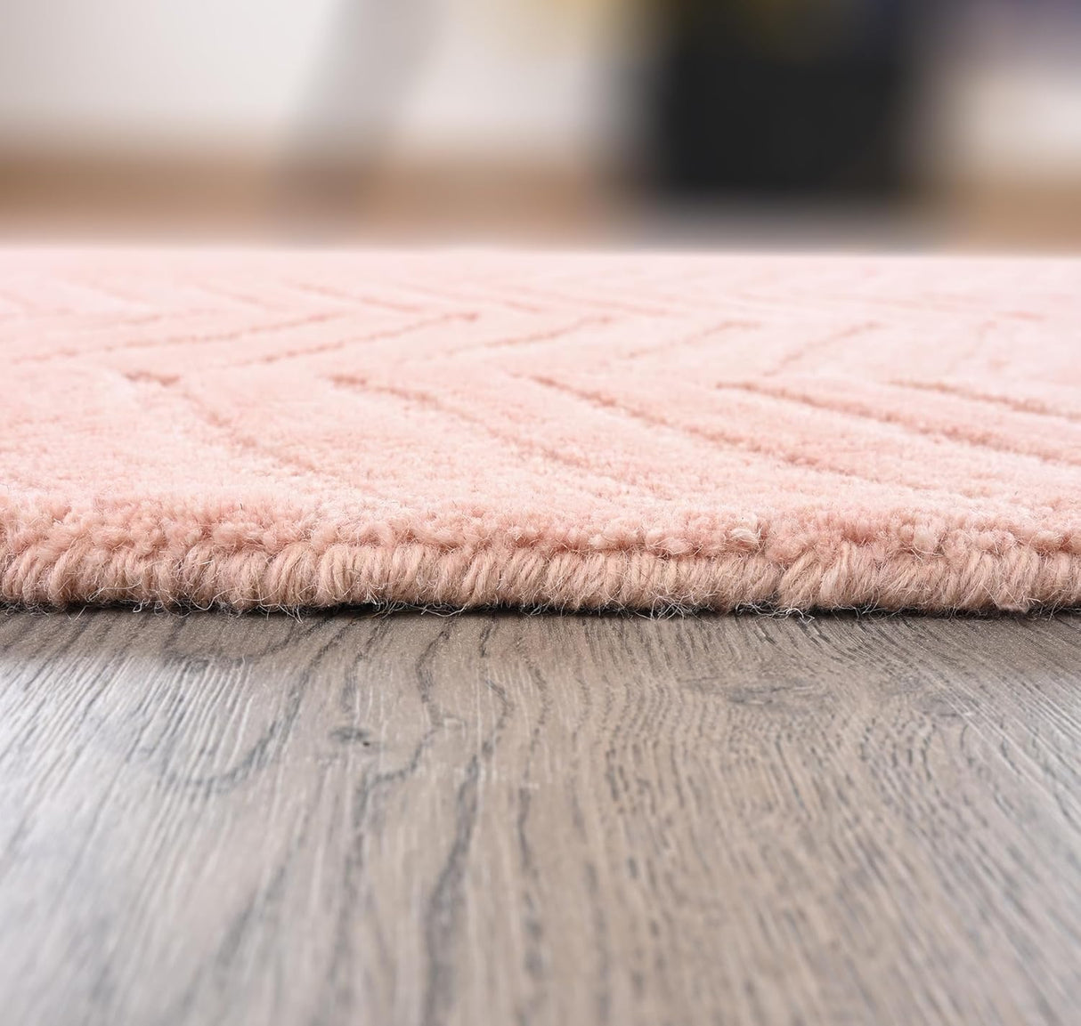 Modern Herringbone Chevron Collection Area Rug - Handmade Wool Carpet