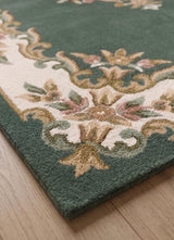 Handmade Traditional Wool Rug | Floral Medallion Border Design