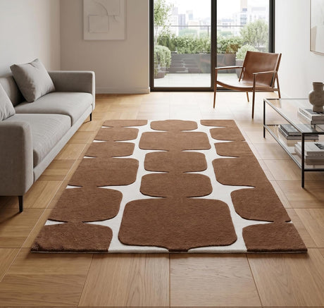 Modern Wool Rug – Hand-Tufted, Soft & Thick | Abstract Geometric Design
