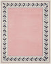 Modern Hand Tufted Wool Rug, Botanical Leaf Border Design