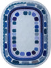 Hand Tufted Wool Rug, Rounded Rectangle Geometric Border Design,