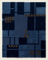 Hand-Tufted Wool Area Rug, Modern Patchwork Geometric Design