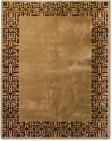 Hand-Tufted Wool Area Rug, Geometric Border,