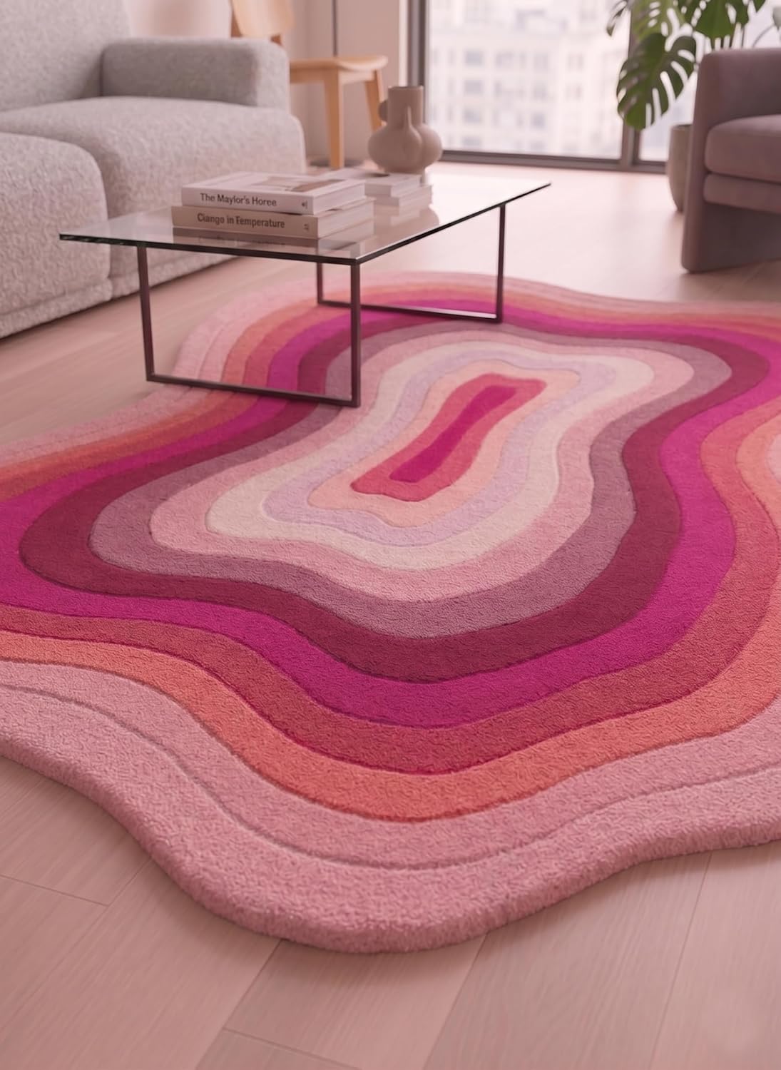 Modern Irregular Shaped Handmade  Premium Wool Area Rug