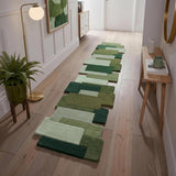 Modern Colorful Palette Irregular Shape Runner Wool Rug