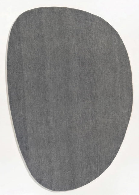 Modern Oval Shape Wool Rug - Irregular Shaped