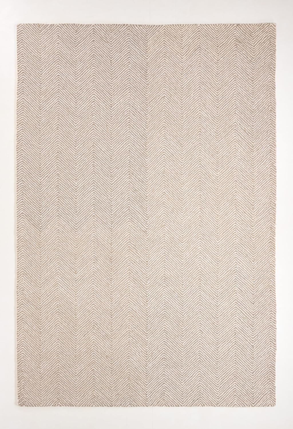Modern Herringbone Chevron Collection Handmade Wool Area Rug - Durable for High Traffic, Contemporary Design Rug